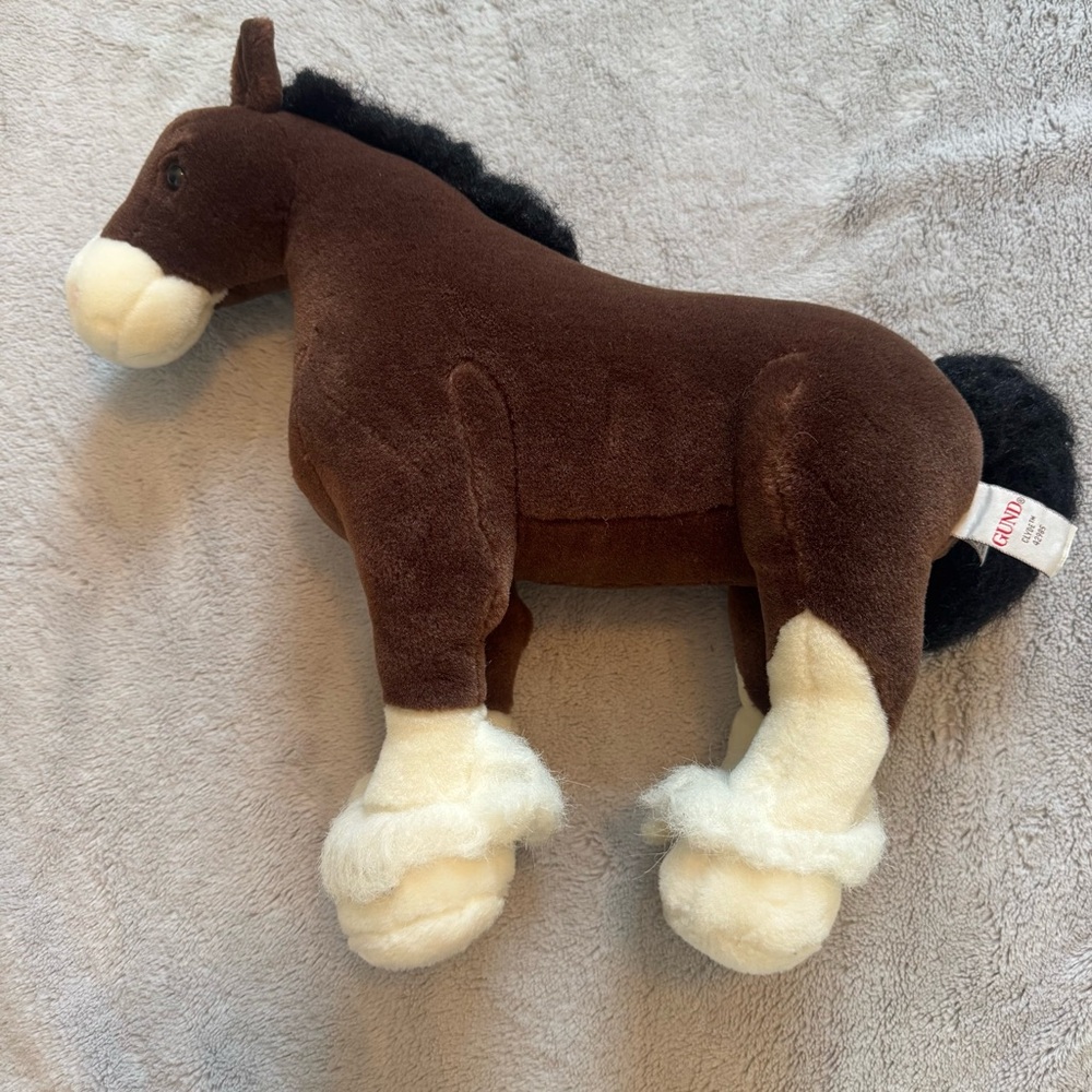 GUND Clyde Horse Plush #42985 – 14” Clydesdale Stuffed Animal Toy Brown White‎
